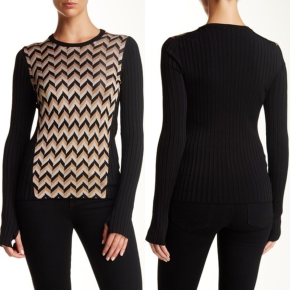Rag and Bone Elaine Chevron Pattern Pullover Top - Picture 1 of 6